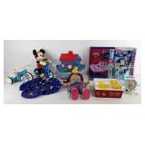 Group of toys, Mickey Mouse bike toy, Fisher