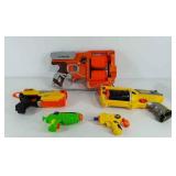 Toy guns, includes three Nerf guns, two N-Strike