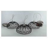 Three wire metalworks hanging light fixtures, 12"
