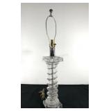 Glass table lamp, heavy glass spiral base table