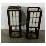 Asian inspired lamps, 30" tall, need a little