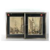Two London Views by Boys prints, The Strand and