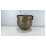 Decorative brass planter with handles, 10.5" ×