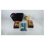Fruit fly traps, daisy grow kit, and small