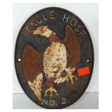 Cast iron firehouse insurance plaque. Rust as