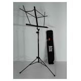 Folding On-Stage music stand with carrying case.