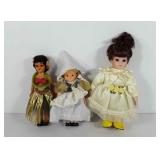 Three dolls, 7.5"-9.5"