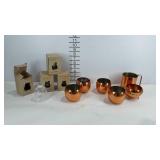 Coppercraft guild roly poly cups, tri-footed