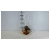 Oil lamp with chimney, 13" tall