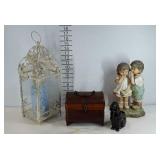 Home decor group, lantern, decorative chest,