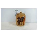 Rabbit themed ceramic cookie jar, 8.5" tall, 7"