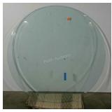 Thick, beveled glass table top, 49" diameter