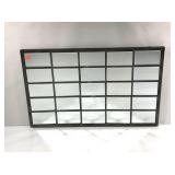 Mirror, multi beveled panel mirror in metal