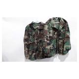 Two US Army cold weather woodland camo jackets,