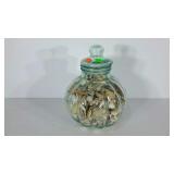 Glass jar full of sea shells, 16" tall, SELLER
