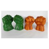 Foam Hulk and The Thing boxing gloves, battery