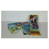 Spiderman cards games and toy truck books
