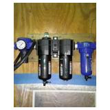 Air products line filter system, screwed to wall