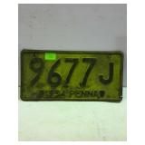 1934 license plate #9677 J