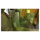 Group of metal, steel, aluminum pieces,