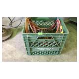 Green plastic milk crate with motor Armature plus