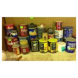 Group lot with cans of hardware, screws, nuts,