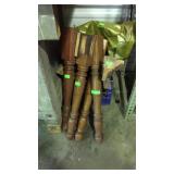 Group lot of old oak table legs
