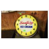 Sanitary Ice Cream clock parts, face and back