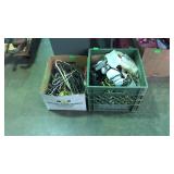 Two box lots of misc wire, and other pieces of