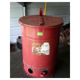 Oil rag can 6 gallon foot pedal open lid type,