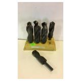 Set of eight 1/2" shank drill bits