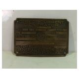 Advertising brass plate for General Electric Co,