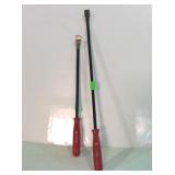 Two mechanics pry bars, 12 and 18"