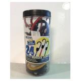 Container with several bungee cords