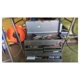 Machinist tool box and filled with related items,