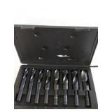 Set of 1/2" shank drill bits with case 3/16 to 1"