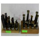 Two groups of bore drill bits most look unused