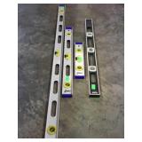 Lot of four carpenters levels, one craftsman 28"