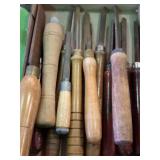 Group of 7 wood lathe chisels