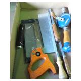 Tool lot, Yankee drill, and 5 others saws, mitre