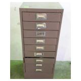 Nine drawer metal shop cabinet organizer drawers