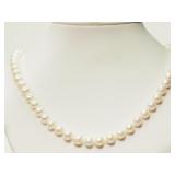 Sterling Silver Clasp Freshwater Pearl Necklace