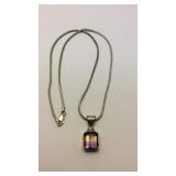 Ametrine Sterling Silver Pendant on 18 inch Chain