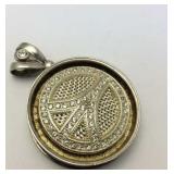 Peace Sign Spinner Sterling Silver Pendant (41.8