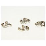 4 Pairs of Sterling Silver Ear Cuffs