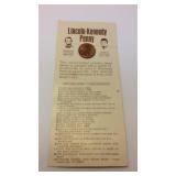 Lincoln - Kennedy Penny mounted on Astonishing