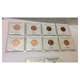 Brilliant uncirculated old Lincoln cent and old