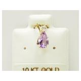 10K Yellow Gold Amethyst Pendant