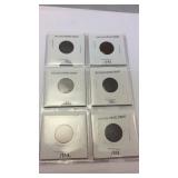 Six Indian head cents