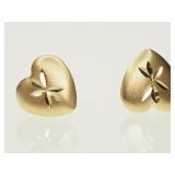 14K Yellow Gold Heart-shaped Earrings